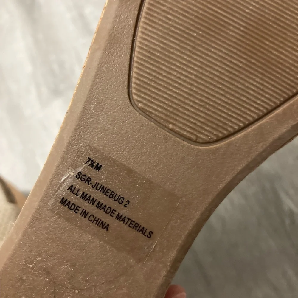 Sugar Women's Beige Wedge Sandals Size 7.5 M